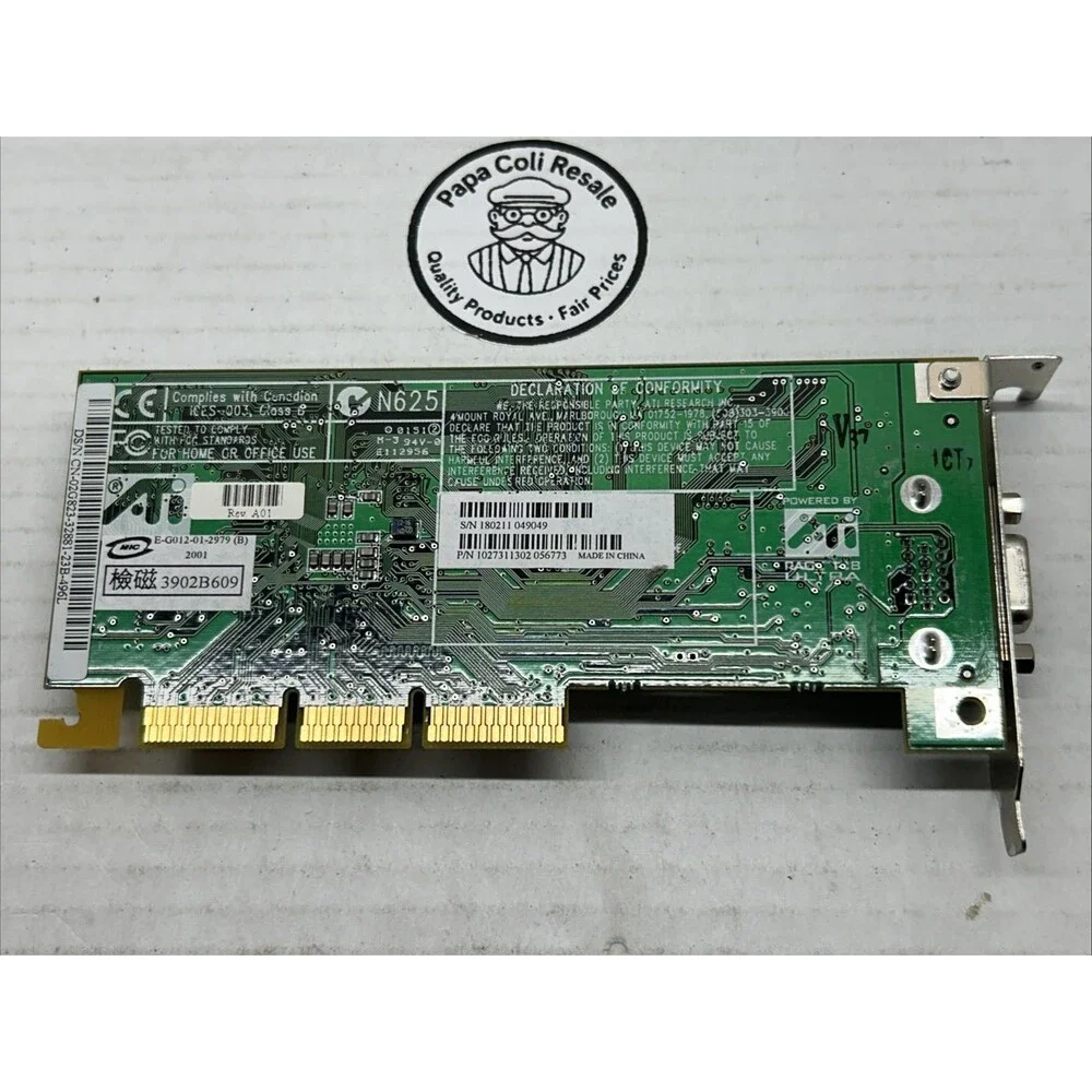 Vintage 2001 ATI Rage 128 Ultra AGP Video Card 109-73100-02 Tested